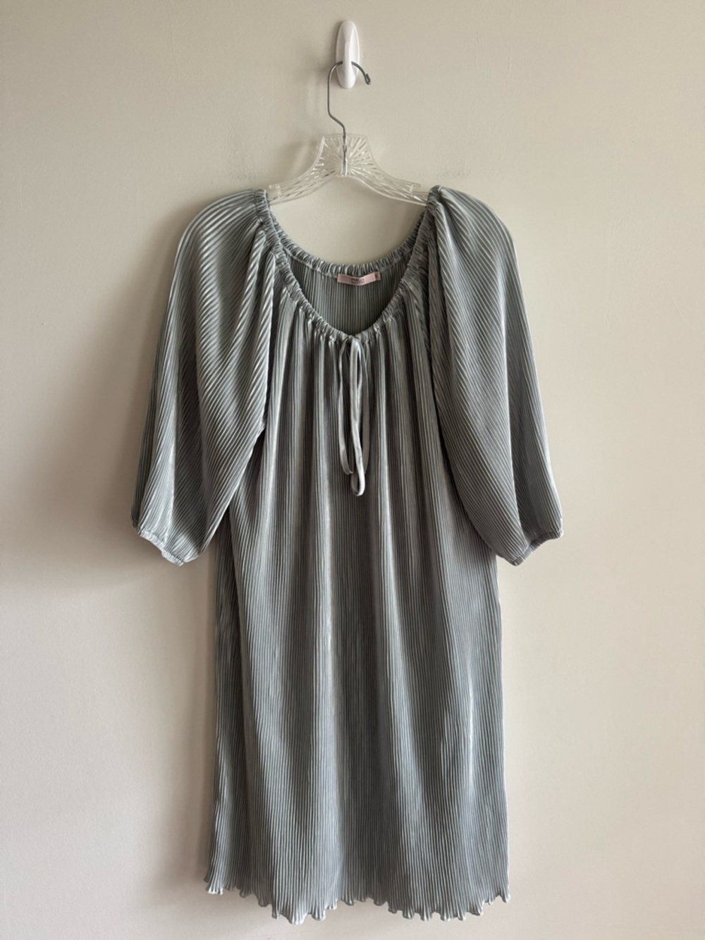RED Valentino Pleated Silk/Chiffon Tie-Neck Dress